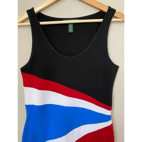 Lauren Ralph Lauren Size Small Sleeveless Bodycon Colorblock Stretch Midi Dress - Picture 6 of 16